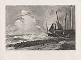 A Sea Beach, David Lucas  British, Mezzotint; proof before published state