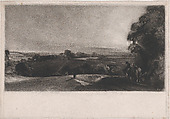 Autumnal Sunset, David Lucas (British, Geddington Chase, Northamptonshire 1802–1881 London), Mezzotint with drypoint; proof before published state