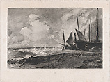 A Sea Beach, David Lucas  British, Mezzotint; proof before published state