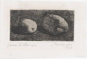 Still Life with Bread and Lemon, Giorgio Morandi  Italian, Etching with chine collé on Japan or India paper