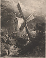 Mill Near Brighton, David Lucas  British, Mezzotint with drypoint; proof before published state