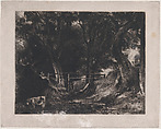 A Dell, Helmingham Park, Suffolk, David Lucas British, Mezzotint; proof before published state
