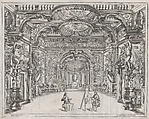 Stage set with an artist painting Venus and Cupid; from Aurelio Aureli, 'Il Favore De Gli Dei', Gianantonio Lorenzini  Italian, Etching