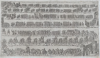 The entry of Marcantonio Colonna and the Christian army in Rome after victory at the battle of Lepanto, December 11, 1571, Francesco Tramezzino Italian, Etching