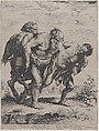The drunken Silenus, supported by a satyr and a faun, Schelte Adams à Bolswert  Dutch, Engraving; second state of three