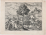 Mountain Landscape, Lucas Gassel  Netherlandish, Etching and engraving