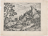 Landscape with Saint Jerome, Lucas Gassel  Netherlandish, Etching and engraving