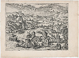 River Valley with a Traveling Couple, Lucas Gassel  Netherlandish, Etching and engraving