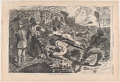 A Shell in Rebel Trenches (from "Harper's Weekly," Vol. VII), Winslow Homer American, Wood engraving