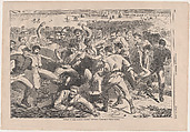 Holiday in Camp – Soldiers Playing "Foot-Ball" – Sketched by Winslow Homer (from "Harper's Weekly," Vol. IX), Winslow Homer American, Wood engraving