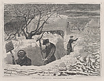 A Winter Morning – Shovelling Out (Every Saturday, Vol. II, New Series), Winslow Homer American, Wood engraving