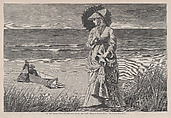 On the Beach – Two are Company, Three are None, from "Harper's Weekly," Vol. XVI, Winslow Homer American, Wood engraving