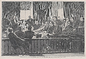 Jurors Listening to Counsel, Supreme Court, New York City Hall, New York (from "Harper's Weekly," Vol. XIII), Winslow Homer American, Wood engraving