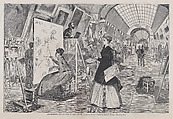 Art-Students and Copyists in the Louvre Gallery, Paris (from "Harper's Weekly," Vol. XII), Winslow Homer American, Wood engraving
