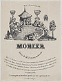 Trade card for Morier, landscape architect, Paris, Morier French, Lithograph