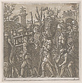 Sheet 6: Men Carrying Trophies, from "The Triumph of Julius Caesar", Andrea Andreani Italian, Chiaroscuro woodcut from four blocks in gray-green ink