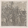 Sheet 3: Trophies of War, from "The Triumph of Julius Caesar", Andrea Andreani Italian, Chiaroscuro woodcut from four blocks in gray-green ink