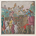 Sheet 5: Elephants, from "The Triumph of Julius Caesar", Andrea Andreani  Italian, Hand-colored woodcut