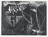 Mediterranean Port, Vera Andrus  American, Lithograph