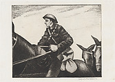 The Mule Team, Christopher Richard Wynne Nevinson British, Drypoint