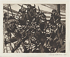 Troops Resting, Christopher Richard Wynne Nevinson British, Drypoint