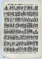 Broadside with 48 scenes relating to the life of the Carlist General of Spain, Ramon Cabrera y Griñó, José Noguera  Spanish, Wood engraving