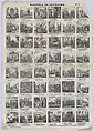 Broadside with 48 scenes representing the history of Catalonia, Antonio Bosch  Spanish, Wood engraving
