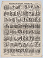 Broadside with 48 scenes depicting the story of Little Robinson, Antonio Bosch  Spanish, Lithographic reproduction of an etching