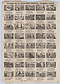 Broadside with 48 scenes illustrating passages of holy scripture (Part I), José María Marés Spanish, Wood engraving