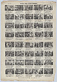 Broadside with 48 scenes illustrating the life of Christ, José María Marés Spanish, Wood engraving