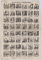 Broadside with 48 scenes relating to Don Juan Tenorio or the Stone Guest, José María Marés Spanish, Wood engraving