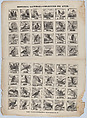 Broadside with 48 scenes of birds, José María Marés Spanish, Wood engraving