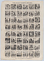 Broadside with 48 scenes from the life of San Isidro, José María Marés Spanish, Wood engraving