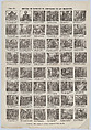 Broadside with 48 scenes depicting episodes from the life of Napoleon II, José María Marés  Spanish, Wood engraving