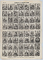 Broadside with 48 scenes relating to the litany of Holy Virgin, José María Marés  Spanish, Wood engraving