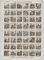Broadside with 48 scenes relating to the life of St Vincent Ferrer, José María Marés  Spanish, Wood engraving