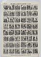 Broadside with 48 scenes depicting the story of Don Pedro the Cruel, or, the Shoemaker and the king, José María Marés  Spanish, Wood engraving