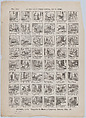 Broadside with 48 scenes relating to the life of a dog told by himself, José María Marés Spanish, Wood engraving