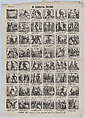 Broadside with 48 scenes depicting carnival in Spain, José María Marés Spanish, Wood engraving