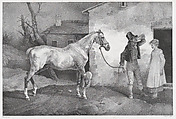 Old Horse at an Inn Door, Théodore Géricault French, Lithograph