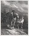 Boy Feeding a Cart Horse from a Nose Bag, Théodore Géricault French, Lithograph