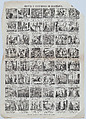 Broadside with 48 scenes depicting the celebrations and customs of Barcelona, Juan Llorens  Spanish, Wood engraving and letterpress