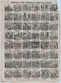 Broadside with 48 scenes relating to the life of Giuseppe Garibaldi, Juan Llorens  Spanish, Wood engraving