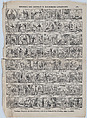 Broadside with 48 scenes relating to the life of General D. Baldomero Espartero, Juan Llorens  Spanish, Wood engraving