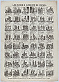 Broadside with 48 scenes relating to the Spanish army, Juan Llorens  Spanish, Wood engraving and letterpress