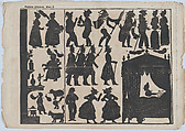 Sheet 3 of figures for Chinese shadow puppets, Juan Llorens  Spanish, Woodcut