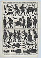 Sheet 2 of figures for Chinese shadow puppets, Juan Llorens  Spanish, Woodcut (?wood engraving matrix)