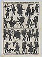 Sheet 3 of figures for Chinese shadow puppets, Juan Llorens  Spanish, Woodcut (?wood engraving matrix)