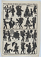 Sheet 3 of figures for Chinese shadow puppets, Juan Llorens  Spanish, Woodcut (?wood engraving matrix)
