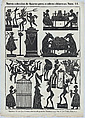 Sheet 11 of figures for Chinese shadow puppets, Juan Llorens Spanish, Woodcut (?wood engraving matrix)